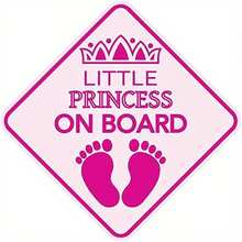 1/3/5 Pcs Stickers For Cars, Little Princess On Board, Princess Car Logo, Princess Car Window Decal, Adorable Pink Stickers For Girls(A/B Available) - Multicolor - View 3