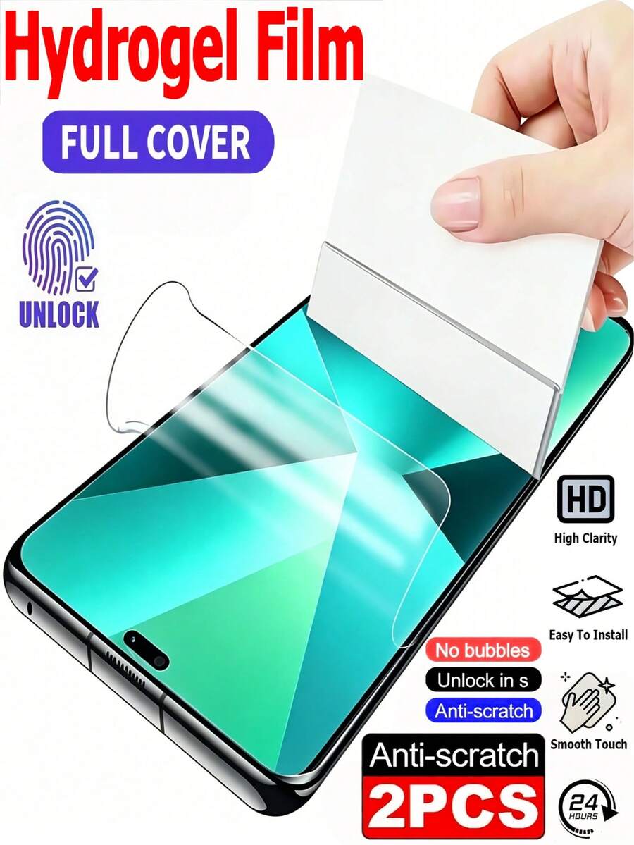 2 Stück Ultra HD Hydrogel-Film Vollabdeckung Handy-Bildschirmschutz kompatibel mit Honor 90 100 200 400 500 600 Lite Magic 5/6/7/8 Pro Lite explosionssicher kratzfest blasenfrei glatte ölabweisende Schicht einfache Installation kratzfest automatische Reparatur Schutzfolie unterstützt Fingerabdruckerkennung weiche Folie [kein Glas]