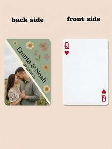 1Set Custom Couple Photo & Text Card With Tin Box, Personalized Wedding/Anniversary Memory Card Set, Floral Design, Durable Cardstock; Ideal Gift For Lovers, Wedding Favors, Anniversary Souvenirs & Keepsakes, Custom Photo Gift - Multicolor - View 13
