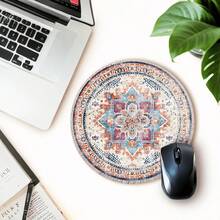 Bohemian Round Mouse Pad, High-Quality Textured Mouse Pad, Made Of Lycra Cloth Washable Mouse Pad, Size 20 X 20 Cm, Non Slip Rubber Base Small Mouse Pad, Single Weight 47g - View 11