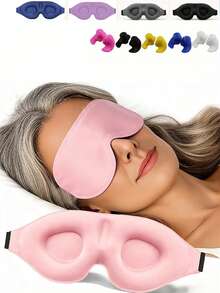 1/2/4入 3D 輪廓睡眠眼罩 無鼻樑設計 可調節頭帶 適合不同頭型 男女通用 遮光 適用於夜班、旅行、瑜珈、小睡 黑色 臥室、旅行、辦公室、學校 開學用品 (隨機顏色) - 彩色 - 查看 10