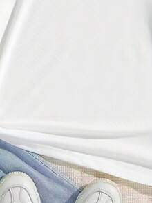 Camiseta de algodón personalizada, cuello redondo de manga corta para primavera/verano, estampado de dibujos animados, adecuada para el ocio diario, vacaciones, playa, niños - Blanco - Ver 7