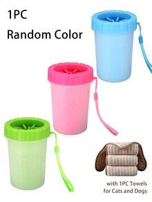 Taza portátil de silicona para limpiar patas de mascotas, lavador de patas suave y delicado para mascotas, adecuado para perros y gatos, cepillo para limpiar patas sucias, viene con toalla - Multicolor - Ver 16