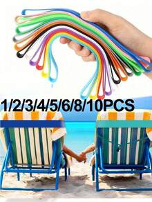 1/2/3/4/5/6/8/10 cái Dây đai khăn tắm ghế bãi biển bằng silicone dày, kẹp khăn tắm bãi biển chống gió co giãn, dễ làm sạch, màu sắc rực rỡ, có thể điều chỉnh, tái sử dụng - vừa vặn chắc chắn, phù hợp cho hồ bơi, du thuyền, cắm trại, dã ngoại, du lịch, phòng gym, yoga và các hoạt động ngoài trời, du lịch mùa hè, vật dụng thiết yếu cho kỳ nghỉ (màu ngẫu nhiên) - Nhiều màu - Xem 1