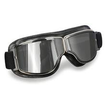 Kacamata Retro Kulit PU untuk Motor, Gaya Aviator untuk Cruiser, Skuter, ATV, Anti Gores, Anti Debu, Kacamata Helm Anti Angin - A - View 14