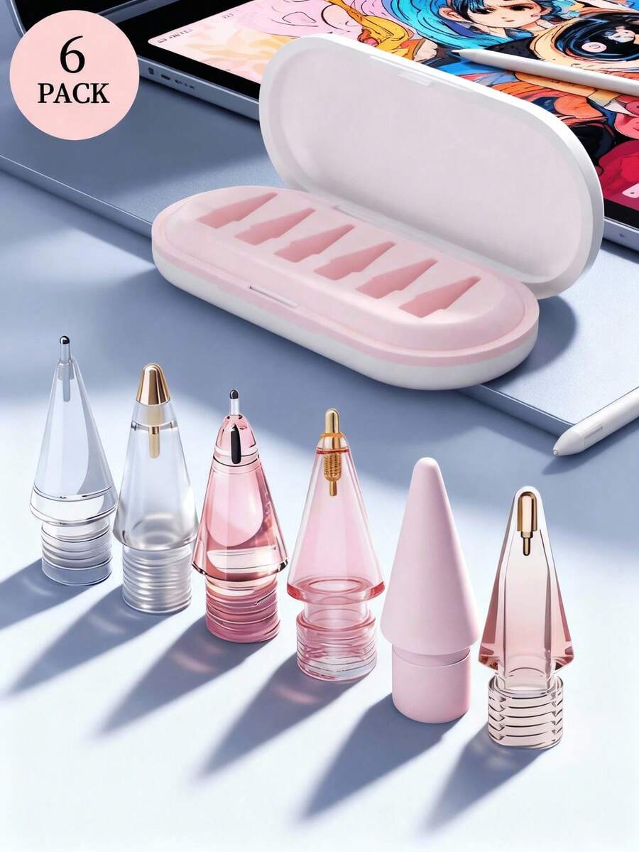 Replacement Pencil Tips Compatible With Apple Pencil Pro,Upgraded Pencil Tips Fit Compatible With Apple 2nd 1st Gen USB-C,And Crayon Digital Pencil,Pencil Tips Pad Pro Pencil Sets (Pink)