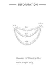 1pc 925 Sterling Silver Chain Ear Clip Earrings, Hypoallergenic Cartilage Piercing Pendant Chain Tassel Ear Jewelry, Suitable For Daily And Party Wear - Silver - View 5