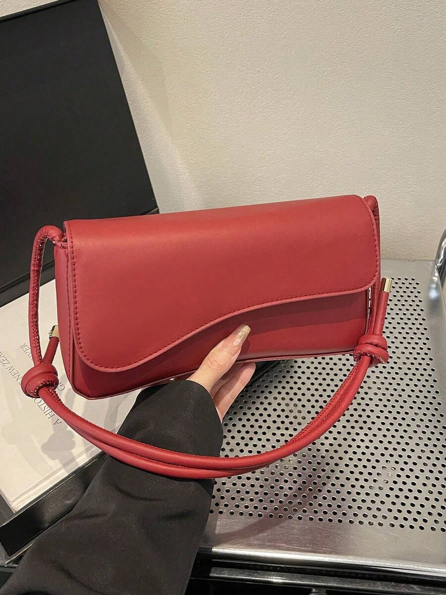 This Fashionable Minimalist Bag Features Asymmetrical Flap And Adjustable Shoulder Strap, Suitable For Shopping And Carrying Wallet