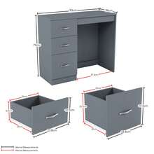 Home Discount Vida Designs Riano 3 Drawer Dressing Vanity Table Makeup Bedroom Furniture Storage Unit Desk Beauty Spacious Countertop Easy To Build - Grey - Grey - View 8