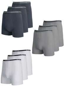 Charcoal x3 - Heather Grey x3 - White x3