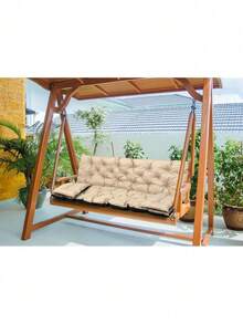 Waterproof Garden Bench And Swing Cushion Set 150x60x50 Cm With 2 Small Cushions Beige - one-size - View 2