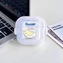Sanrio Cinnamoroll & Pom Pom Purin AirPods Case Cute Transparent Shockproof Shell With Rotating Bracket Compatible With AirPods 1/2/3/4 And Pro/Pro 2 Nd Generation Suitable For New AirPods Pro 3 Stocking Stuffers The Girlfriend. - Sil - View 4