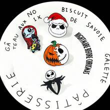 Disney 1PC  Licensed Nightmare Before Christmas Enamel Brooch Pin, Cartoon Backpack Jacket Accessory, Collector Display Pin - A - View 2
