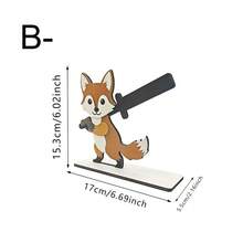 Cartoon Animal Wood Paper Towel Holder, Decorative Kitchen Roll Stand For Countertop - 1PC - View 4
