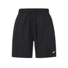 Pantaloncini Nike Dri-Fit da uomo - Stile ampio, colore unito, vita con coulisse, asciugatura rapida, pantaloncini casual - Nero - nero - Visualizzare 2
