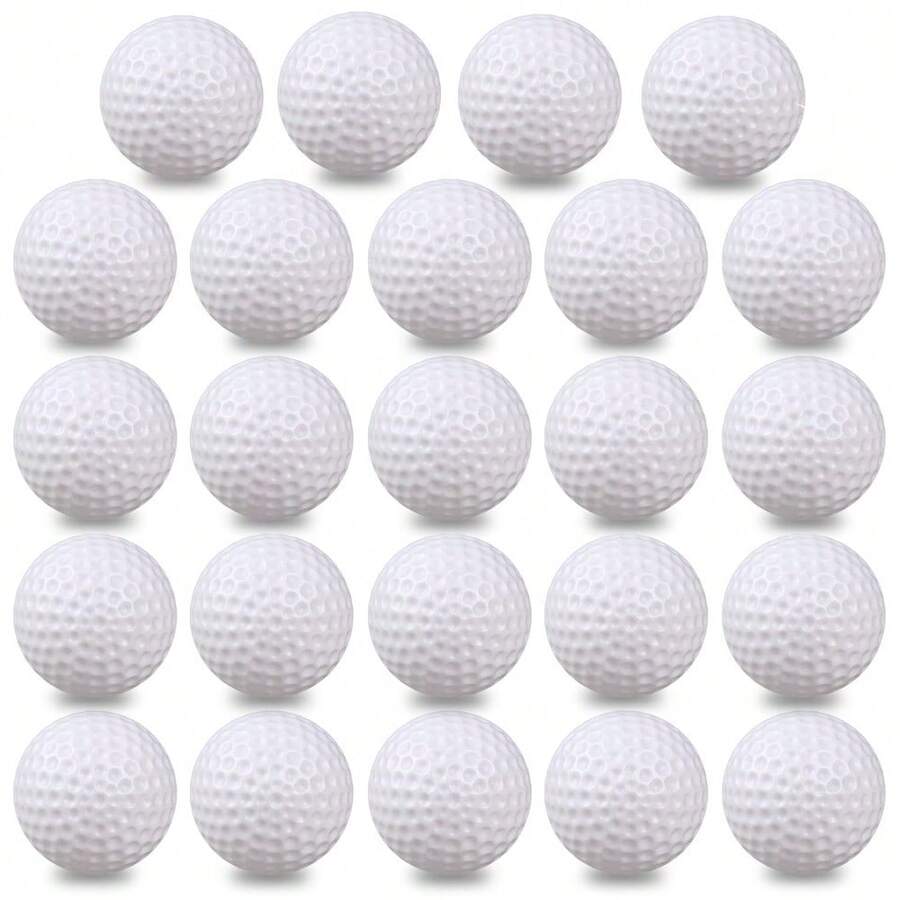 24 50 100 Pack Plastic Golf Balls Hollow Lightweight Practice Balls For Indoor Outdoor Training Golf Party Decorations - 24/Pack, White - View 1