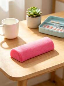 Nail Art Tools, Detachable Hand Pillow For Nail Salon, Wrist Pad, Rose Red Long Towel Pillow, Professional Nail Art Hand Pillow, Semi-Circular Towel Pillow - Multicolor - View 2