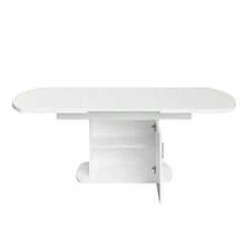 Extendable Oval Dining Table, L 140/200 X W 80 X H 75 Cm, Table With Storage, Coffee/Lounge Table, Modern And Minimalist Dining Table, Multifunctional Space-Saving Table, White And Silver Handle - Putih - View 10