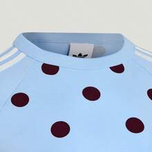 Adidas CALI TEE Polka Dot Knit Fitted Raglan Sleeve Sports Short Sleeve T-Shirt - Blue - View 9
