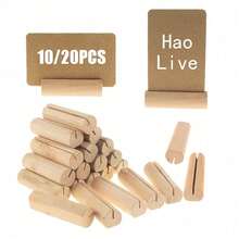 10/20pcs Wooden Wedding Party Table Card Holder, Number Holder, Photo Holder, Acrylic Sign Holder, Suitable For Ceremonies, Birthday Parties, Home Decor - Multicolor - View 2
