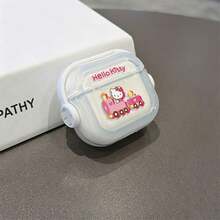 Sanrio Hello Kitty Pink Train AirPods Pro Case Cute Kawaii Transparent Shockproof Shell With Rotating Bracket Compatible With AirPods 1/2/3/4 And Pro/Pro 2 Nd Generation Suitable For New AirPods Pro 3 Stocking Stuffers The Girlfriend. - Sil - View 6