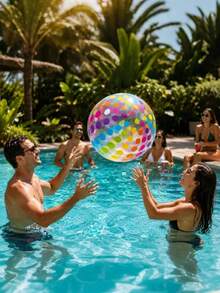 2pcs/1pc Colorful Polka Dot Beach Ball (Approx. 30cm), Suitable For Summer Water Games And Birthday Parties, Inflatable Beach Ball, Hawaiian Tropical Theme Party Decoration And Gift - Multicolor - View 7
