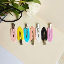 10 Pieces Of Candy-Colored Seamless Hair Clips, Side Clips, Handmade Accessories, Hair Clips - #4 Rose Red - Glossy - View 1
