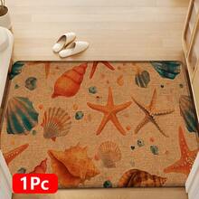 1pc, Home Decor, Marine Life Pattern Print, Linen Kitchen Rug, Kitchen Mat, Floor Mat, Bath Mat, Door Mat, 3D Print Rectangular, Suitable For Living Room, Bedroom, Hallway, Bathroom, Laundry Room - Polyester Rug, Suitable For Indoor And Outdoor Home Decor - Multicolor - View 14