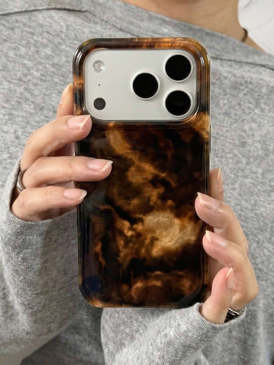 1 buah Casing Ponsel Estetik Gradien Amber, Kompatibel dengan iPhone 17 Pro Max 16 15 14 13 12 Pro Max, Penutup Belakang Silikon Lembut Merah Transparan