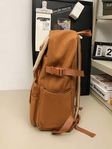 Mochila casual negra para hombres, mochila ligera resistente al agua de tela Oxford, mochila funcional con múltiples bolsillos para la escuela & uso diario - Multicolor - Ver 8