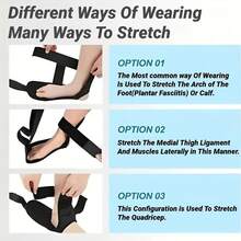 Adjustable Thickened Oxford Fabric Foot & Leg Stretcher With Ankle Strap, Leg Trainer Calf, Achilles Tendon, Hamstring & Flexor, Unisex Black Strap Gym, Pilates & Body Relaxation CNQY - Black - View 7