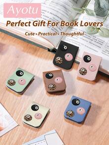 Ayotu Lucky Pool Shot Bookmark, Personalized Magnetic Bookmark,Dinosaur PU Leather,Stylish Design, Ideal For Reading, Journaling And DIY Crafts, Unique Stationery Decor For Book Lovers, Perfect For Middle School, High School, College And Art Students. - Multicolor - View 7