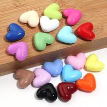 50pcs 3D Acrylic Candy Color Heart Beads, Shiny Colorful Heart-Shaped Beads For DIY Jewelry Making, Necklace, Earrings, Bracelet, Keychain Decorative Accessories - Heart-shaped - View 6