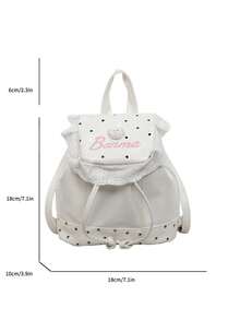 Polka Dot Fresh Style Backpack New Niche Design Sweet Ruffle Fashion Minimalist Backpack - Multicolor - View 2