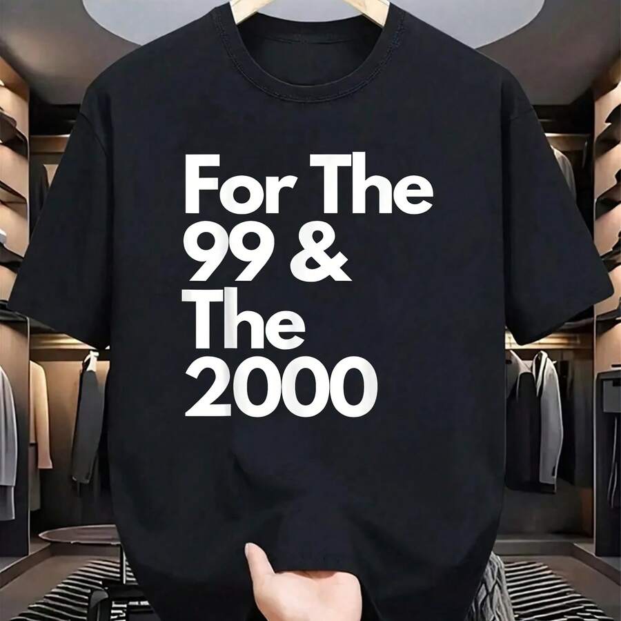 For The 99 And The - Hip Hop Vintage Quote Graphic T-Shirt - Casual Short-Sve Cotton T-Shirt For Ste And Comfort - Negro - Ver 1