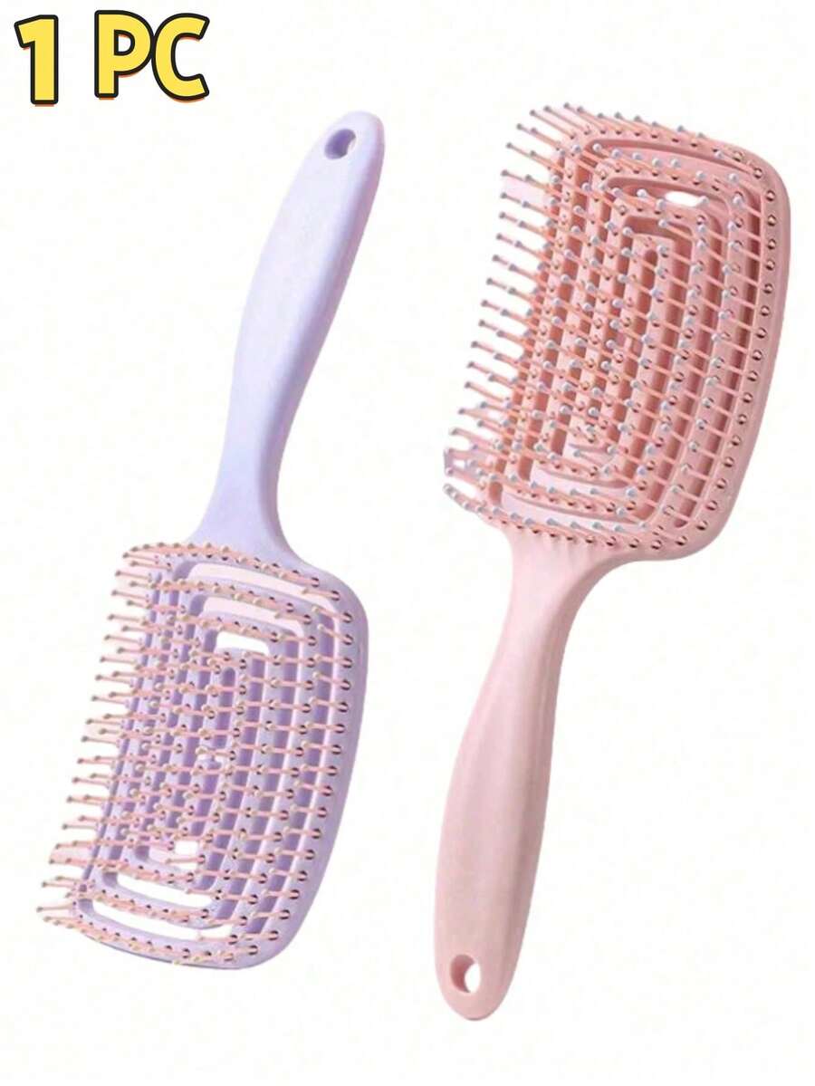 This Pink Long-Handled Comb Features A Stylish Openwork Ribbed Design And Can Be Used Both Wet And Dry. It Easily Creates Voluminous Hairstyles And Is Convenient For Everyday Styling. Its Adorable Appearance Perfectly Complements Art And Home Decor.