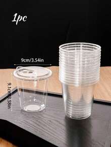 1/5/10/15pcs Thickened PET Coffee Cups With Lids, Leak-Proof Heat-Insulated Plastic Cups, Heat-Resistant Flip Lid Design, Ideal For Coffee Lovers, Suitable For Milk Tea, Coffee, Juice And More - Multicolor - View 7