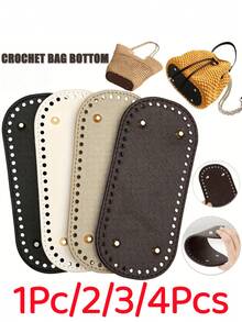 1Pc/2/3/4Pcs Oval PU Leather Bag Bottom Pad - Faux Leather Pad, Pre-Punched Holes, For Reinforcing Handbags And Wallets, Also Suitable For Crochet Projects - Multicolor - View 13