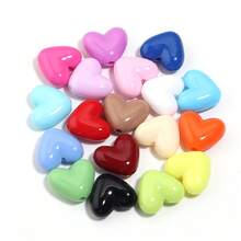 50pcs 3D Acrylic Candy Color Heart Beads, Shiny Colorful Heart-Shaped Beads For DIY Jewelry Making, Necklace, Earrings, Bracelet, Keychain Decorative Accessories - Heart-shaped - View 8