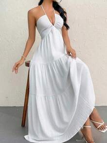 Elegant Dresses Women, Halter Neck Dresses, Strapless Vacation Dresses - Red - View 7
