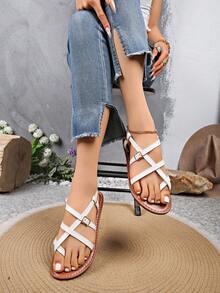 Minimalist Retro Sandals, Casual Daily Wear Shoes, Versatile For All Foot Shapes - White - View 2