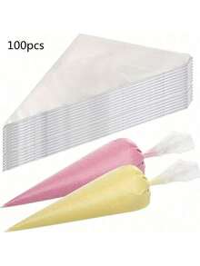 100/200pcs Disposable Piping Bags, Suitable For Cake Decoration - Perfect For Piping, Frosting And Cookies - Essential Baking Tools And Kitchen Accessories - Multicolor - View 11