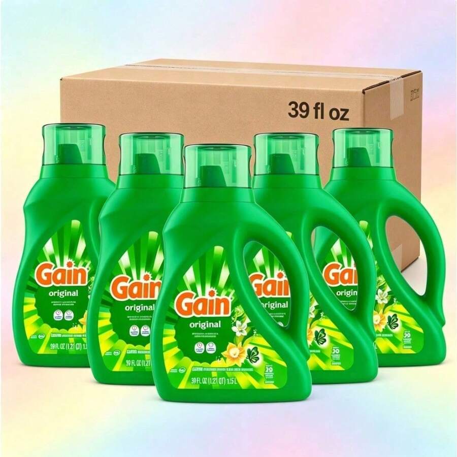 Exclusive Special : Cleaning Essentials Economical Size | Lasts Longer Downy Gain Original Scent Laundry Detergent Liquid, Now With Odor Defense Suitable For Any Room | Great For Gifting | Excellent Cleaning Essential - 39 Fl Oz - View 1