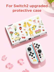 Fresh Elements, Little Yellow Duck, Floral Fruit Pattern Switch/Switch 2nd Gen Protective Case/Transparent Glitter Protective Shell, Compatible With New Switch 2 (2025)/Switch NS/Switch OLED/Lite, Compatible With Switch Game Console Accessories, Full Set, Storage Bag, Card Slot Base Case, Game Card Storage Box, Switch Protective Case, Best Gift Compatible With Switch Players - Multicolor - View 18