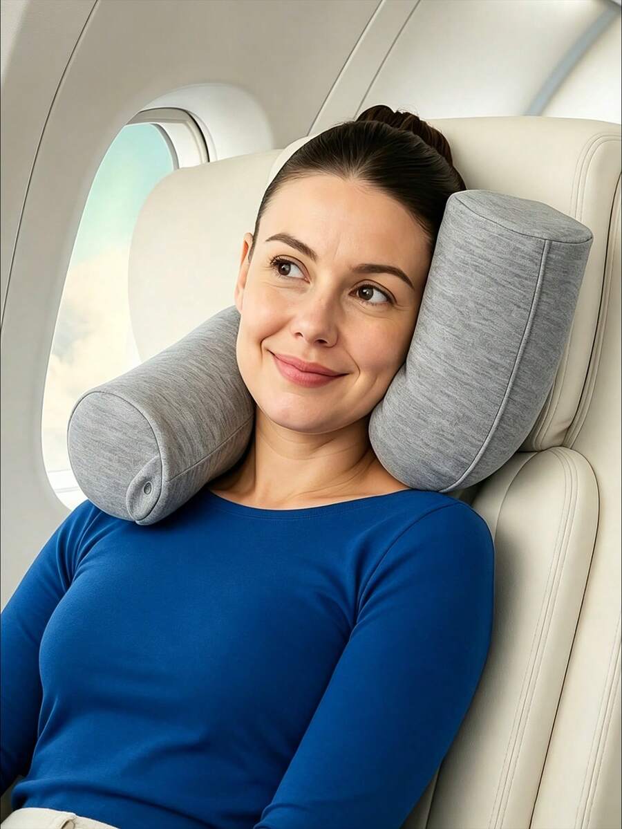 [Year-Round Use]1pc Essential Travel Accessory, Neck, Chin, Waist Support - Neck Pillow For Sleep Travel Airplane, Adjustable Bendable Roll Pillow, Pillow For Sleep, Travel Accessory, Bed Pillow