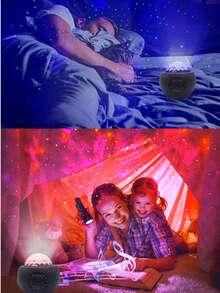 星空投影燈,附遙控器與音樂喇叭的小夜燈,支援語音控制,適用於兒童、成人臥室/裝飾/生日/派對、成人遊戲室、家庭劇院、天花板、房間裝飾 - USB-powered Starlight Lamp - 查看 8