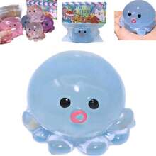 1Pc Kawaii Octopus Squishy Toy, Super Soft Slow Rising Stress Relief Fidget Toy, Cute Jelly Octopus Squeeze Toy For Anxiety Relief, Desk Decor, Party Favor, Sensory Toy Gift For Kids Teens Adults, Portable Decompression Toy. - Octopus(Blue) - 查看 1