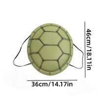 1pc EVA Turtle Shell Cosplay Prop, Realistic Embossed Turtle Pattern Fake Shell, Performance Costume Accessory, Fake Pectoral And Abdominal Muscles - Multicolor - View 2