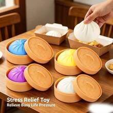 1/2/3個可擠壓食物壓力緩解玩具：彩色迷你麵包壓力球、慢回彈減壓工具、逼真模擬迷你麵包、可擠壓麵團球、可拉伸感官桌面玩具，緩解焦慮、辦公室放鬆、居家裝飾 | 送給家人和朋友的最佳禮物 - 彩色 - 查看 2