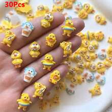10/20/30pcs Cross-Border Cartoon Duck Decorative Beads Jewelry Sports Entertainment Hat Small Yellow Duck DIY Hair Clip Handmade Resin Accessories - Duck - View 12